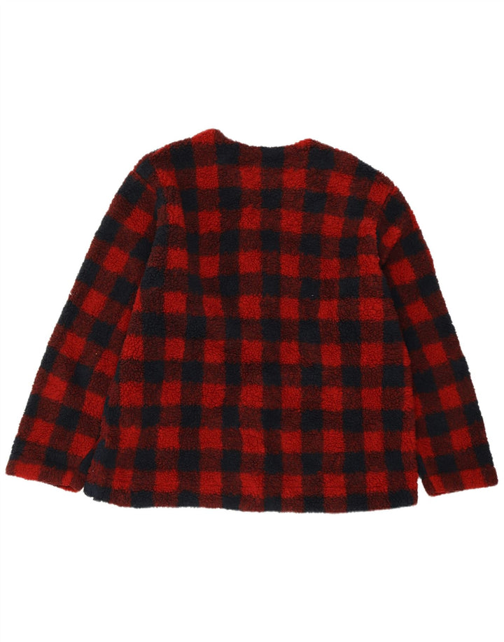 LEE Γυναικείο Μπουφάν Fleece Oversized UK 18 XL Red Check Polyester