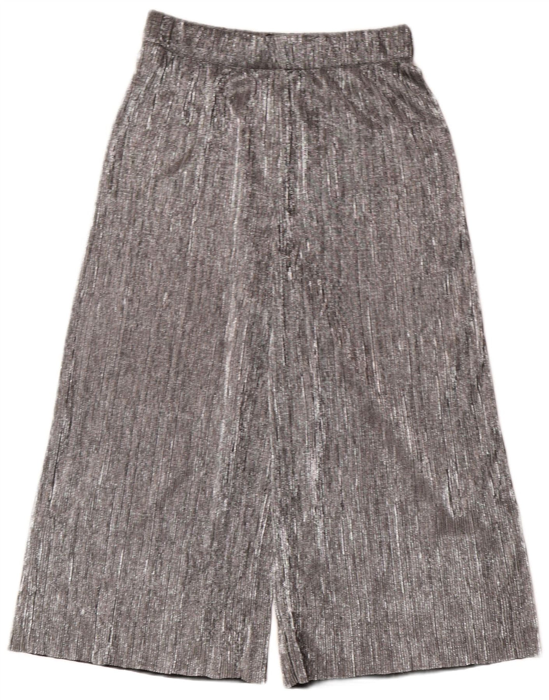 ZARA Γυναικείο Παντελόνι Κάπρι Φαρδύ XS W24 L20 Ασημί πολυεστέρας