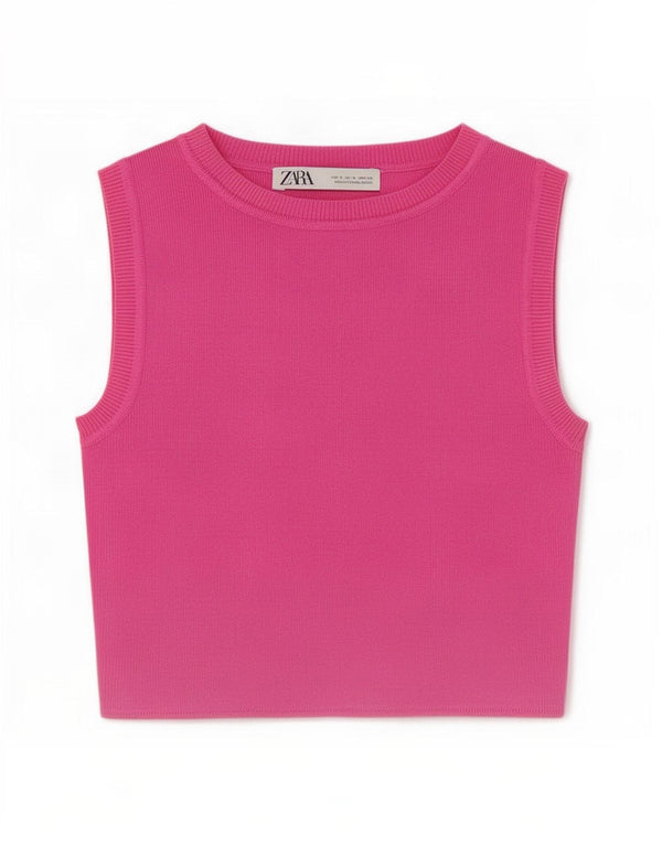 Zara Γυναικείο Γιλέκο Τοπ UK 10 Small Pink