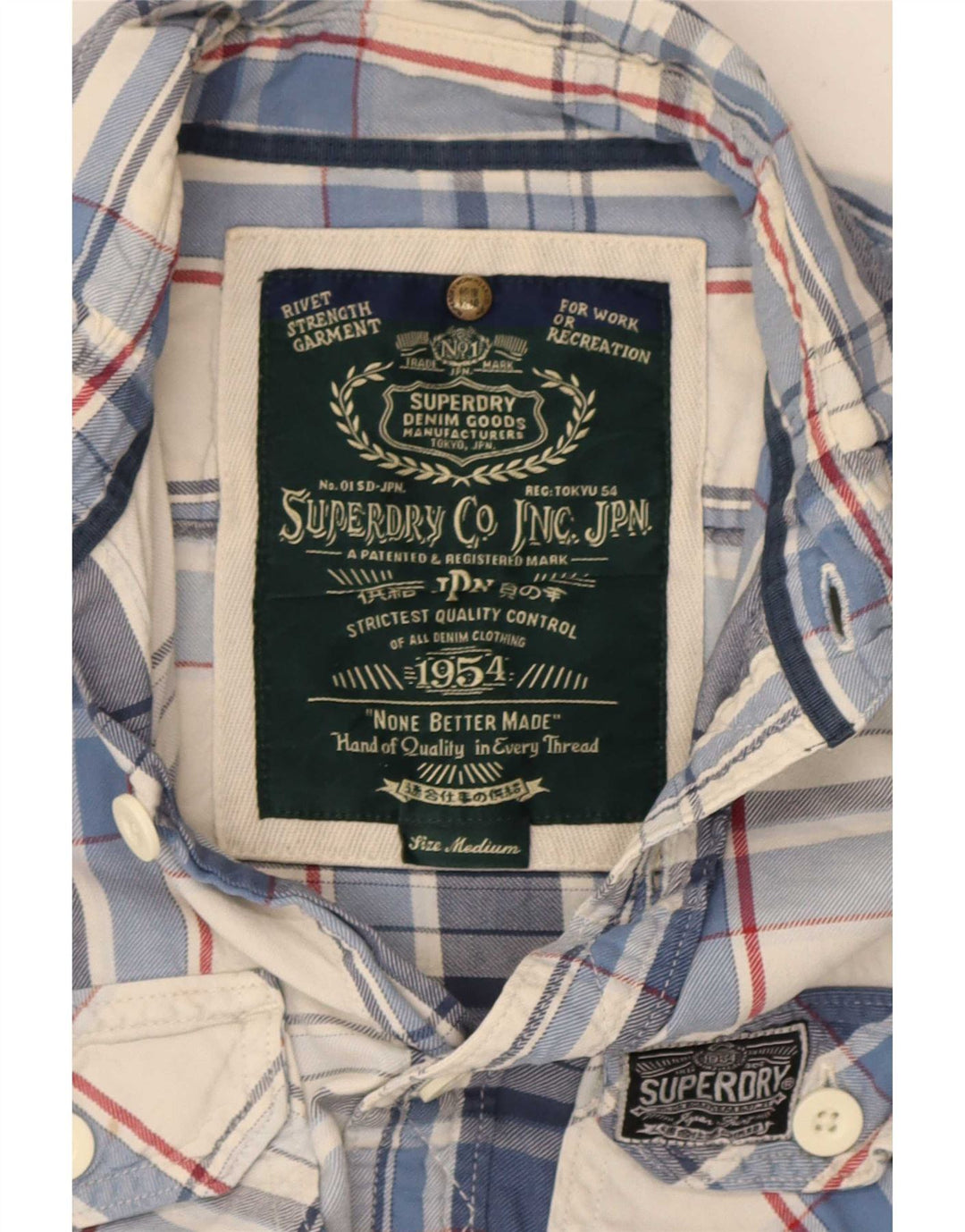 Ανδρικό φανελένιο πουκάμισο Superdry, μεσαίο μπλε καρό