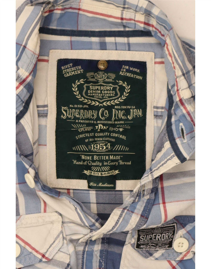 Ανδρικό φανελένιο πουκάμισο Superdry, μεσαίο μπλε καρό