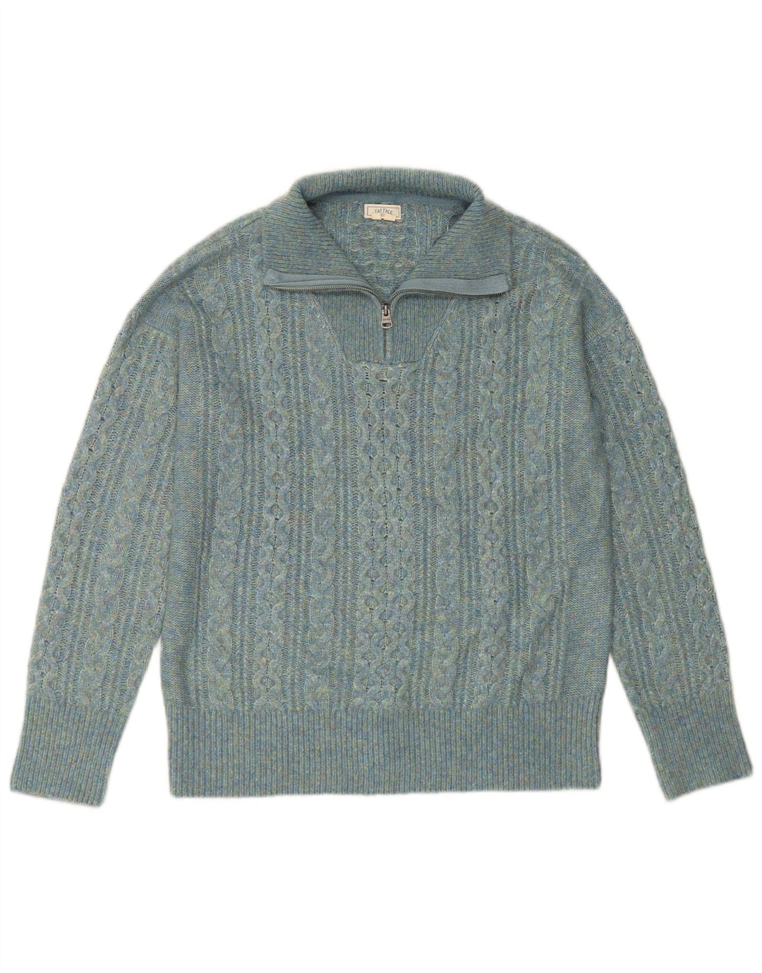 FAT FACE Γυναικείο πουλόβερ με φερμουάρ UK 14 μεγάλο τιρκουάζ νάιλον