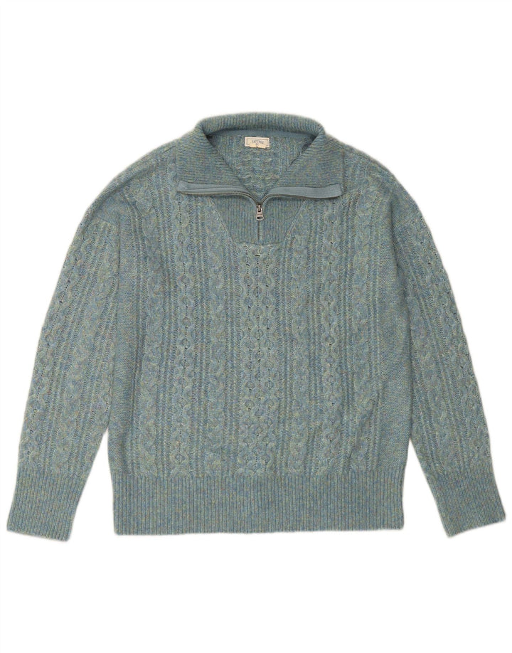 FAT FACE Γυναικείο πουλόβερ με φερμουάρ UK 14 μεγάλο τιρκουάζ νάιλον