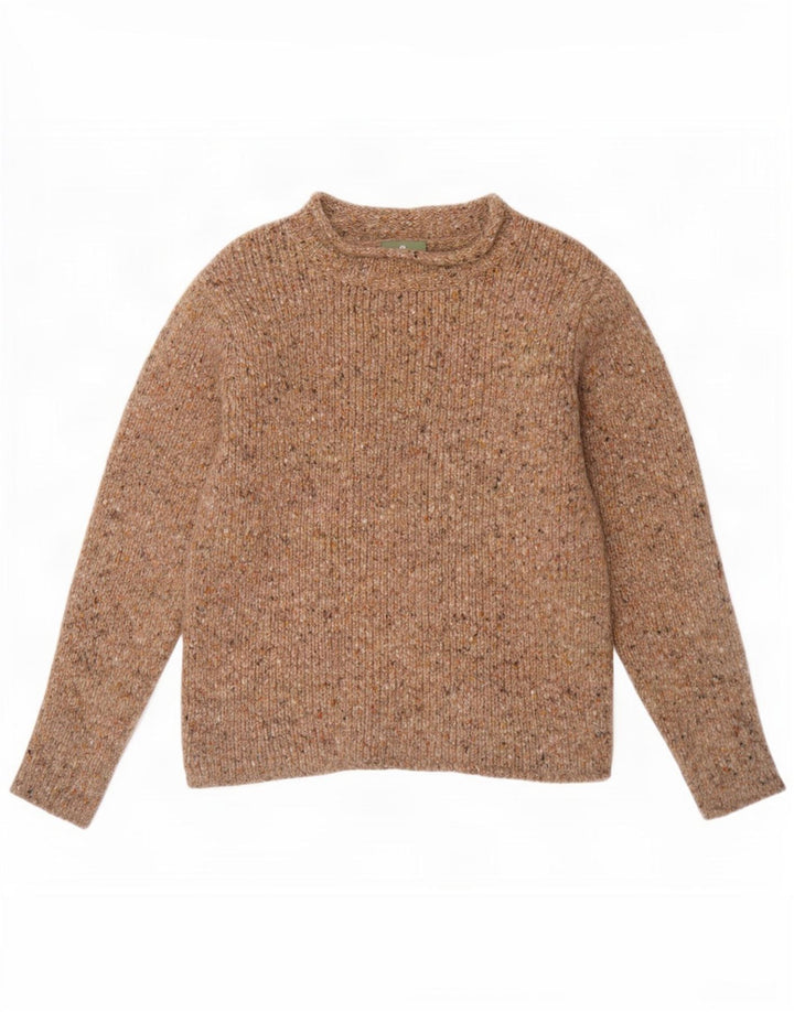 Γυναικείο πουλόβερ Aran με λαιμό χελώνα UK 10 Small Beige Flecked