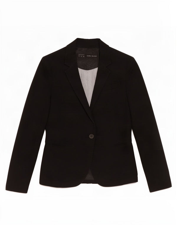 Zara Γυναικείο Μπουφάν 1 Κουμπί Blazer UK 14 Large Black