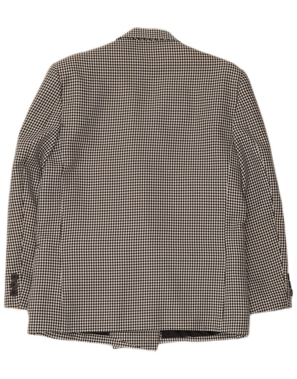 CLASSIC Γυναικείο διπλό μπουφάν Blazer UK 14 Large Black Houndstooth