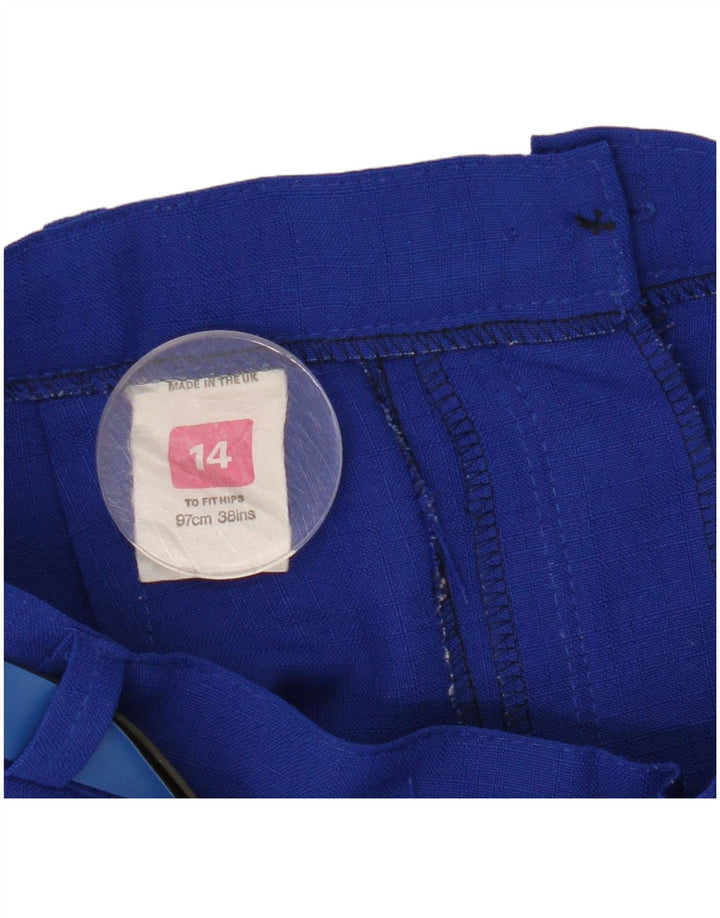 Vintage γυναικεία πλισέ φούστα UK 14 Medium W28 Blue Polyester