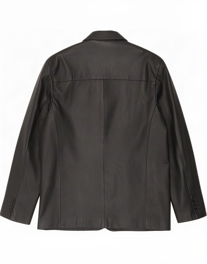 MDK Ανδρικό δερμάτινο σακάκι 3 κουμπιών UK 38 Medium Black