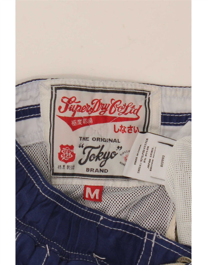 Ανδρικό γραφικό σορτς κολύμβησης Superdry με μεσαίο μπλε ναυτικό πολυεστέρα
