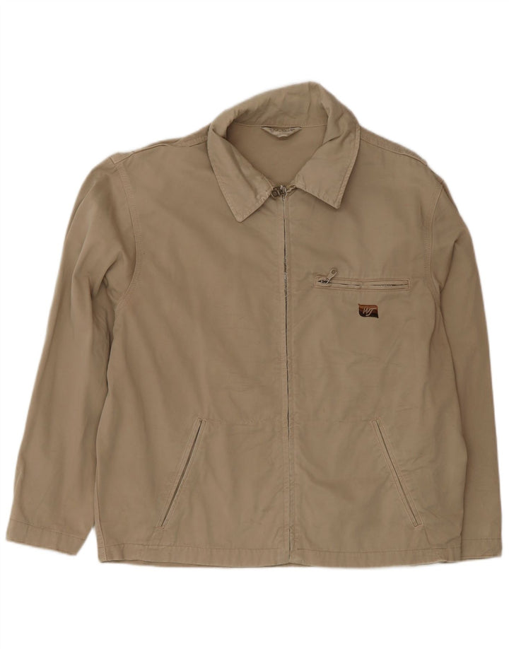 Vintage Ανδρικό Bomber Jacket UK 40 Large Beige Βαμβακερό