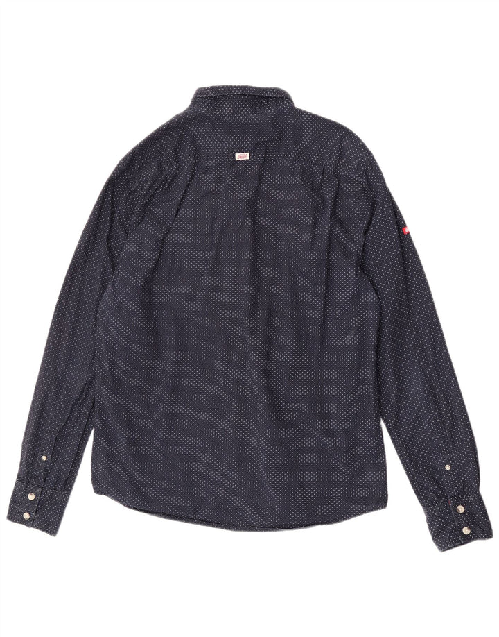 Ανδρικό πουκάμισο Superdry 2XL Navy Blue πουά βαμβακερό