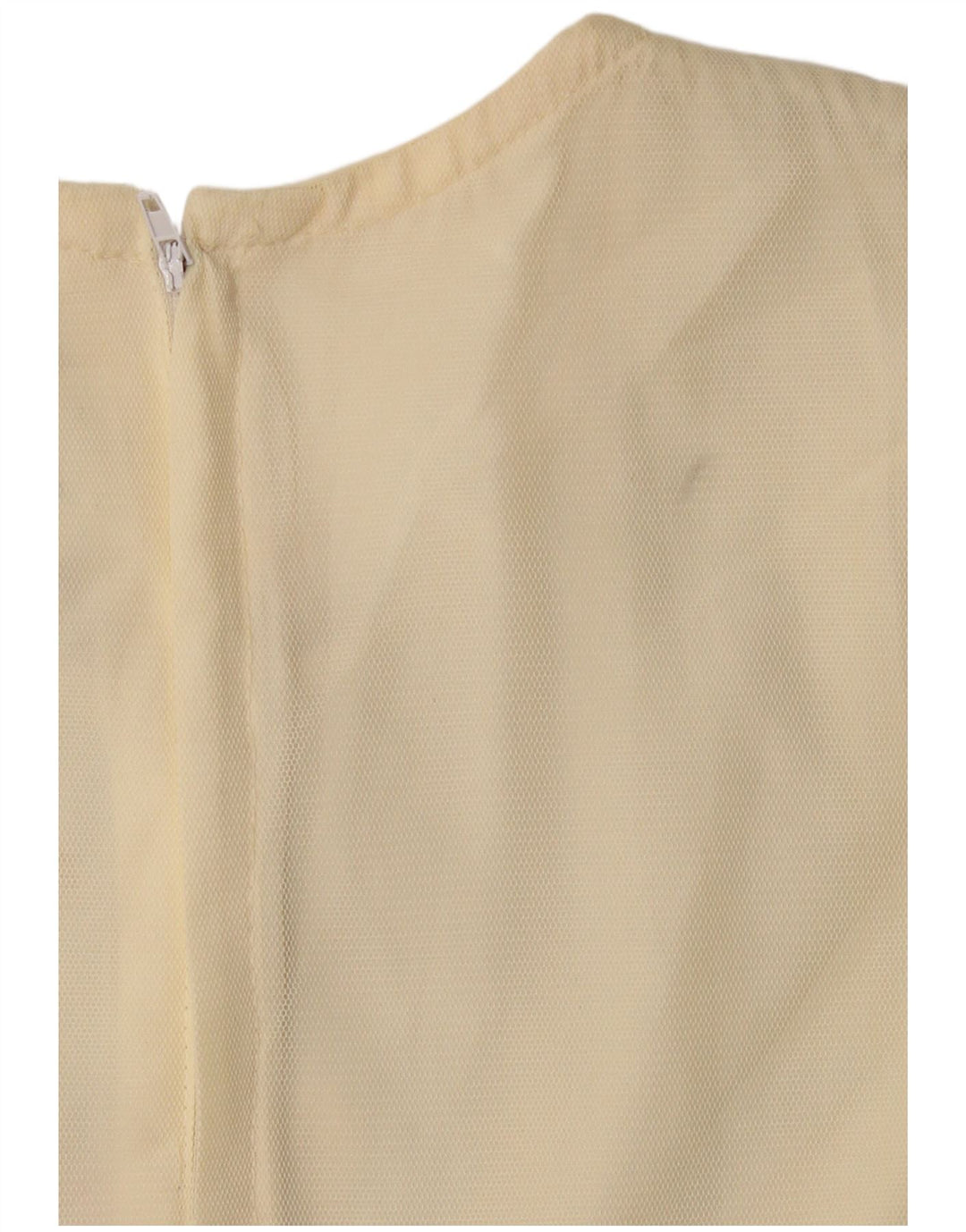 VINTAGE Γυναικείο μακρυμάνικο φόρεμα Α-γραμμή US 6 Μεσαίο Μπεζ Φλοράλ