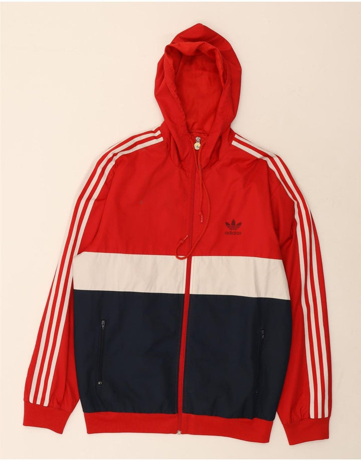 Ανδρική φόρμα με κουκούλα Adidas Top Jacket μεσαίο κόκκινο χρώμα, πολυεστέρας