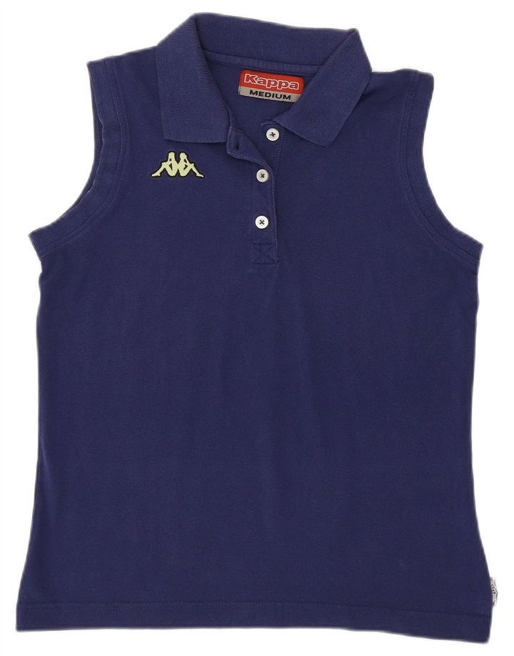 Kappa γυναικείο αμάνικο μπλουζάκι πόλο UK 12 Medium Navy Blue