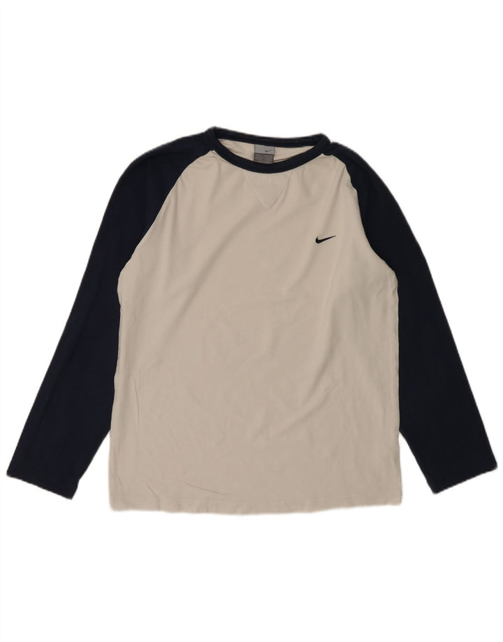 Ανδρικό μπλουζάκι Nike μακρυμάνικο UK 39/41 μεσαίο λευκό βαμβακερό