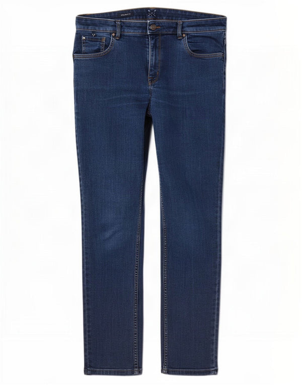 Crew Clothing Γυναικεία ίσια τζιν UK 12 Medium W32 L27 Navy Blue Cotton