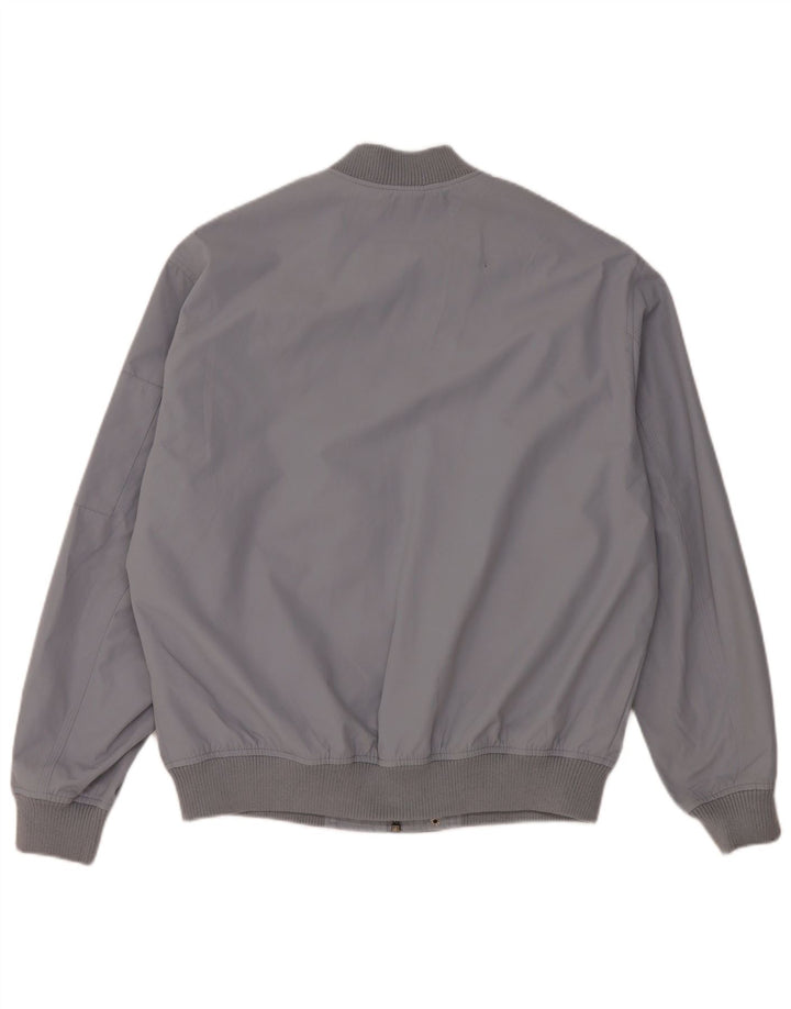 Zara Mens Bomber Jacket UK 38 Medium Grey Polyester