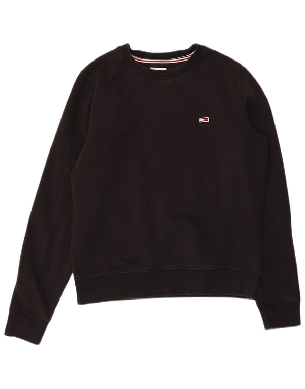 TOMMY HILFIGER Γυναικείο φούτερ μεγάλου μεγέθους Jumper UK 6 XS μαύρο βαμβακερό