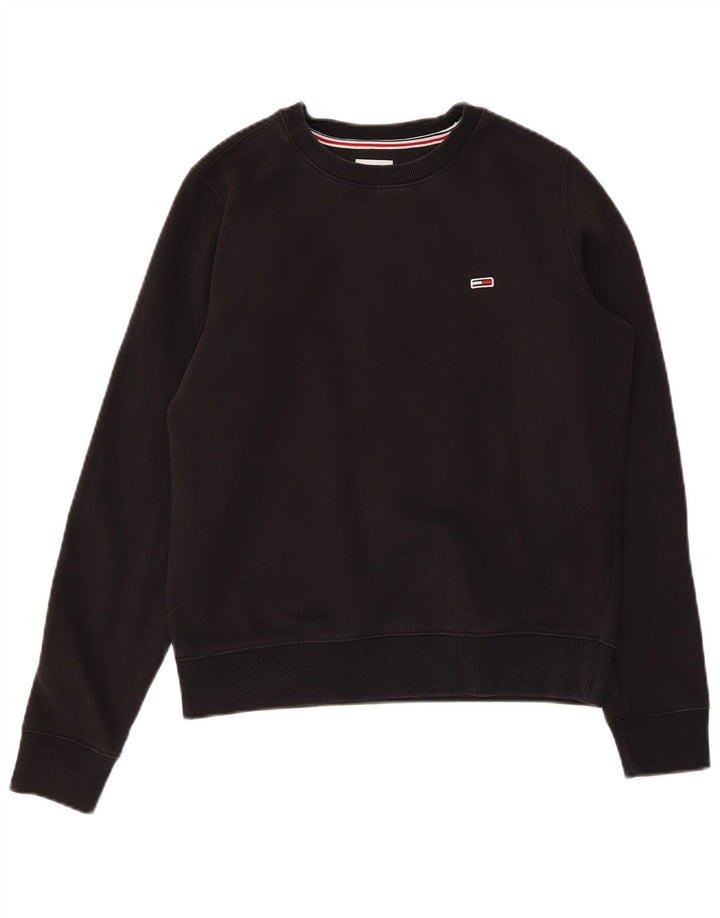 TOMMY HILFIGER Γυναικείο φούτερ μεγάλου μεγέθους Jumper UK 6 XS μαύρο βαμβακερό
