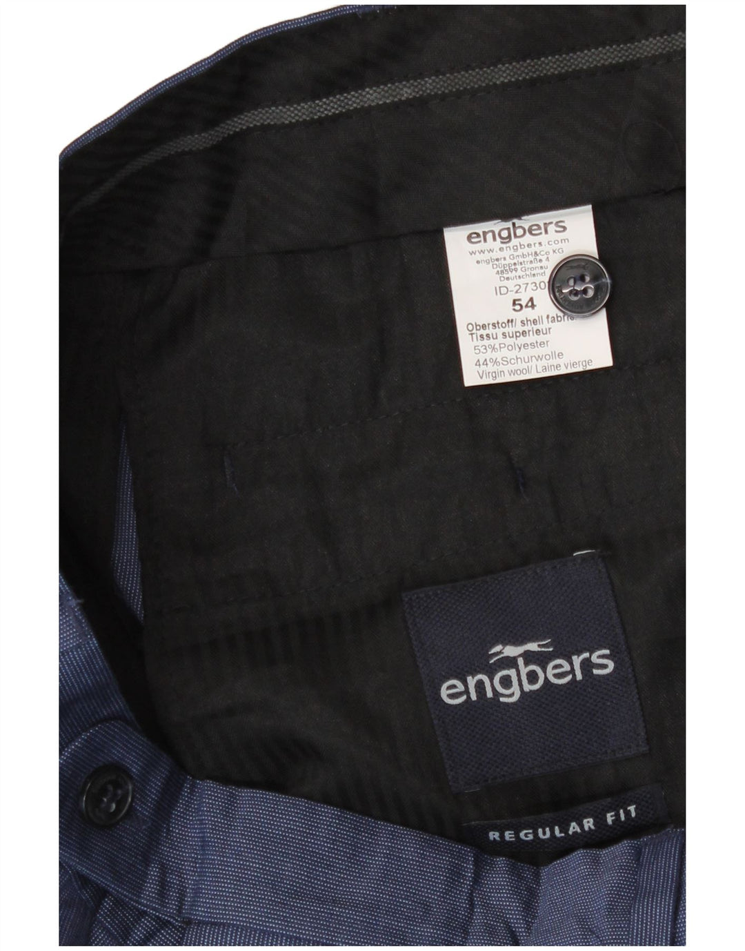 Ανδρικό παντελόνι κανονικής εφαρμογής Engbers IT 54 2XL W38 L33 Μπλε Πολυεστέρας