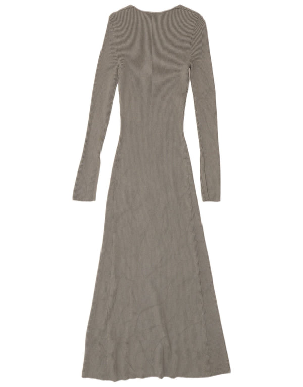 Zara Womens Maxi Jumper Dress UK 8 Small Grey Viscose