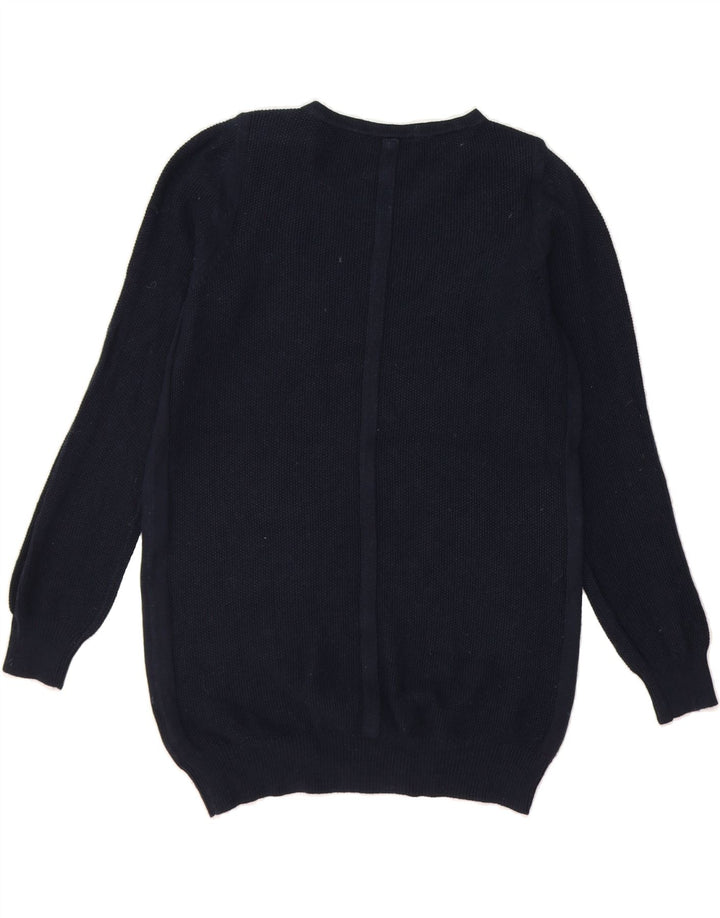MARKS & SPENCER Womens Crew Neck Jumper Sweater UK 12 Medium Navy Blue Vintage Marks & Spencer and Second-Hand Marks & Spencer from Messina Hembry 