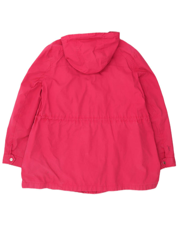 Joules Γυναικείο μπουφάν βροχής με κουκούλα UK 18 XL ροζ βαμβακερό