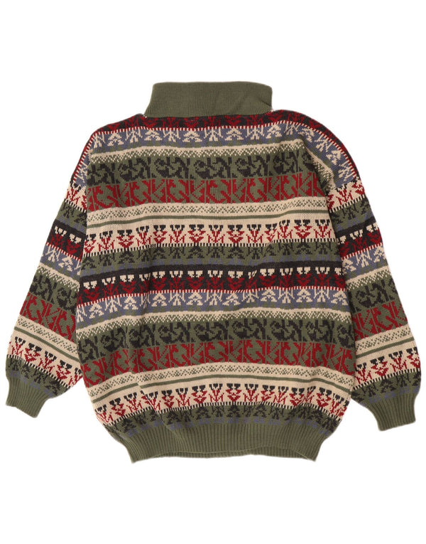 Ανδρικό πουλόβερ Custom Club με φερμουάρ IT 56 2XL Ακρυλικό Πράσινο Fair Isle