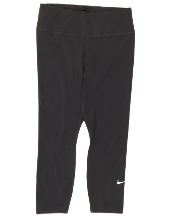 Γυναικεία κολάν Nike Dri Fit Capri UK 12 μεσαίου μαύρου πολυεστέρα