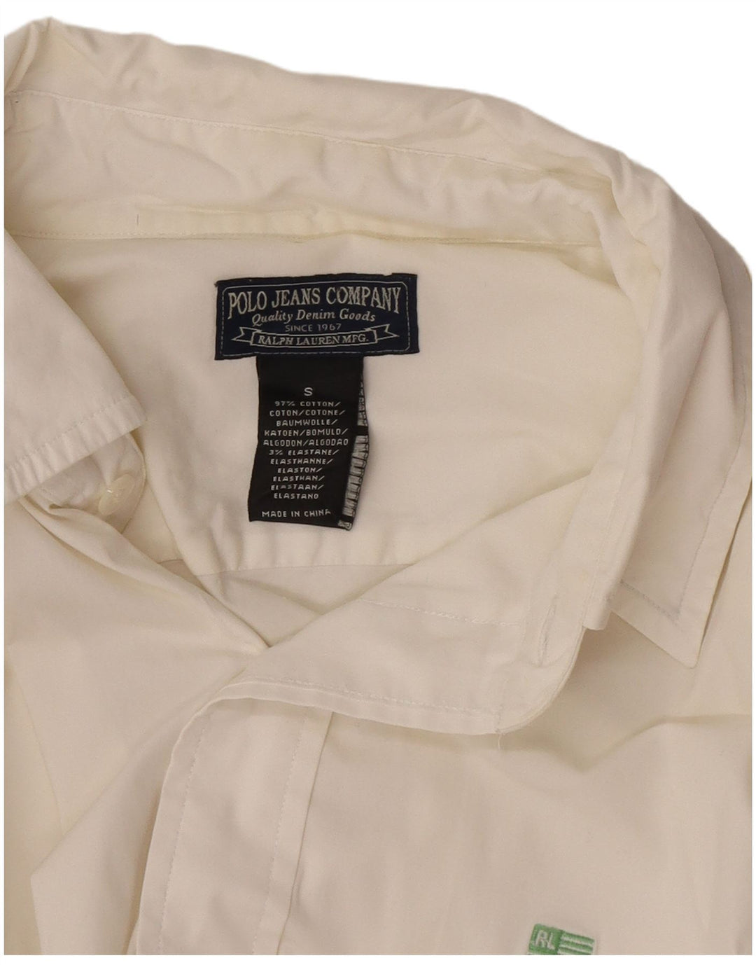 Ανδρικό πουκάμισο Ralph Lauren, μικρό λευκό βαμβακερό