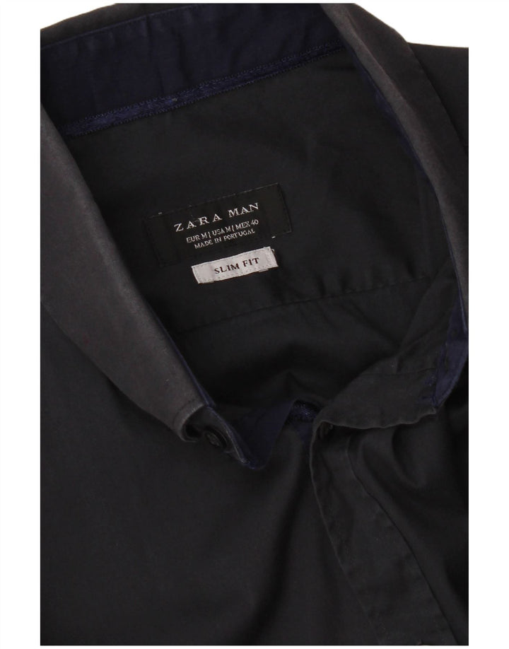 Ανδρικό πουκάμισο Zara Slim Fit Medium Navy Blue
