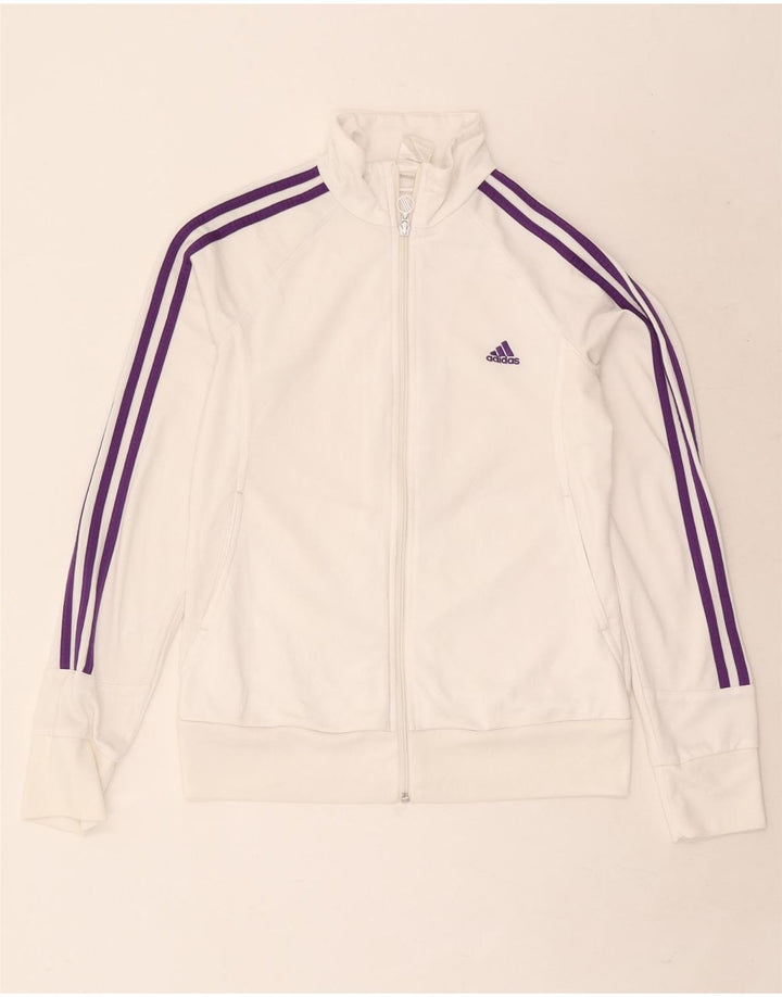 Γυναικεία αθλητική φόρμα Adidas Top Jacket UK 12/14 Medium White Polyester