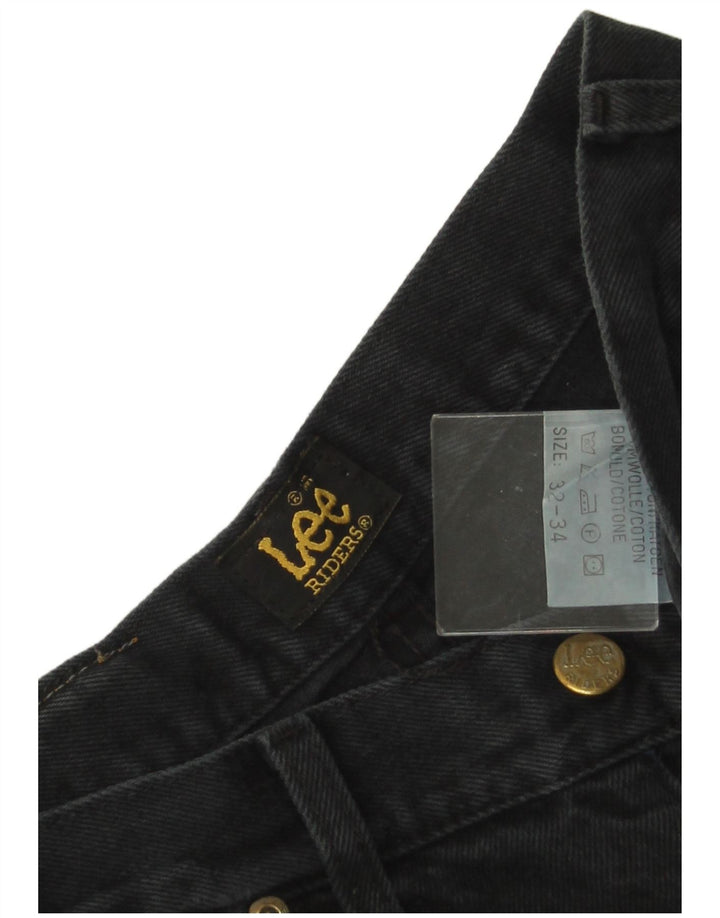 LEE Mens Riders Straight Jeans W32 L30 Μαύρο βαμβακερό