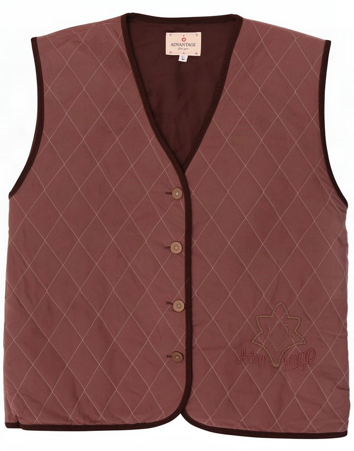 Advantage Γυναικεία καπιτονέ Gilet UK 16 Large Brown Geometric Polyester
