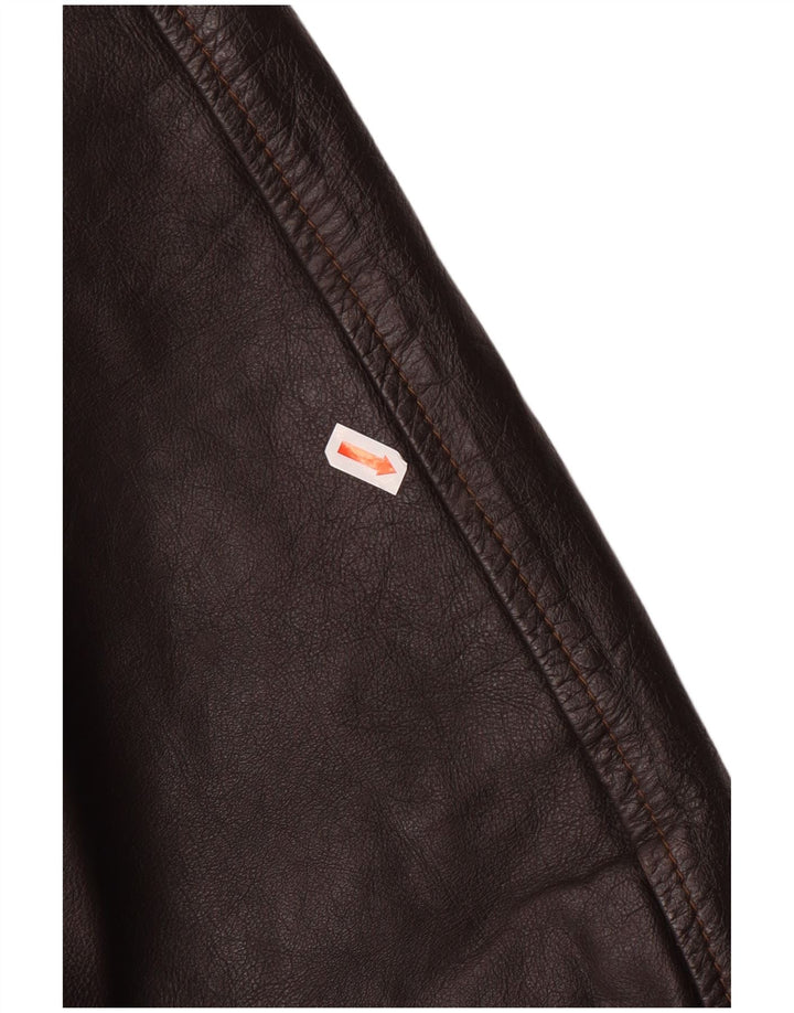 VINTAGE Ανδρικό Δερμάτινο Μπουφάν UK 42 XL Καφέ Δερμάτινο