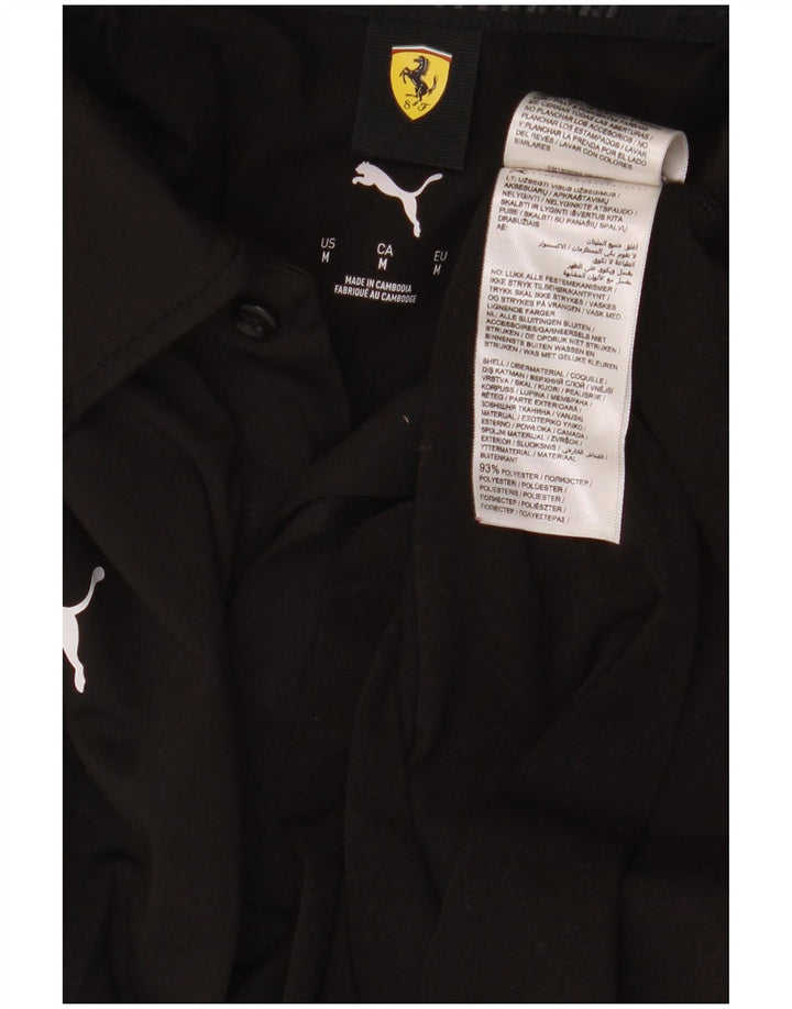 Ανδρικό πουκάμισο Ferrari Polo Puma, μεσαίο μαύρο πολυεστέρα