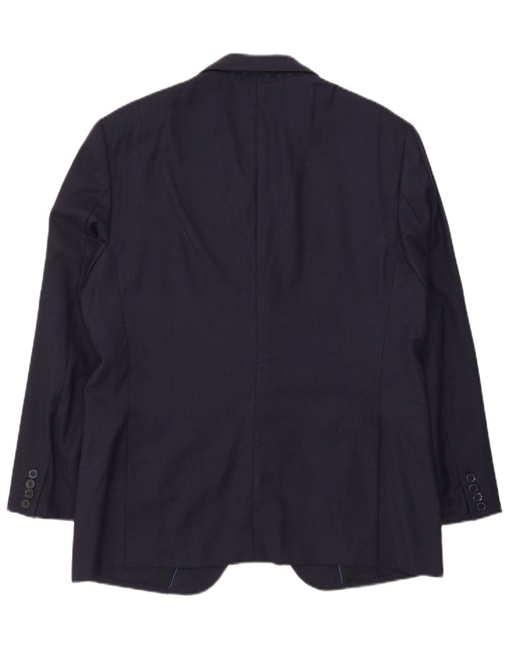 Massimo Dutti Ανδρικό σακάκι μπλέιζερ με 2 κουμπιά EU 54 XL Navy Blue Wool