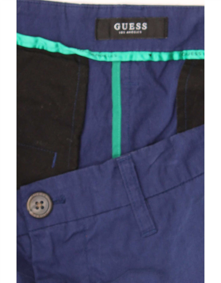 Ανδρικό σορτς Chino Guess W32, μεσαίο μπλε βαμβακερό