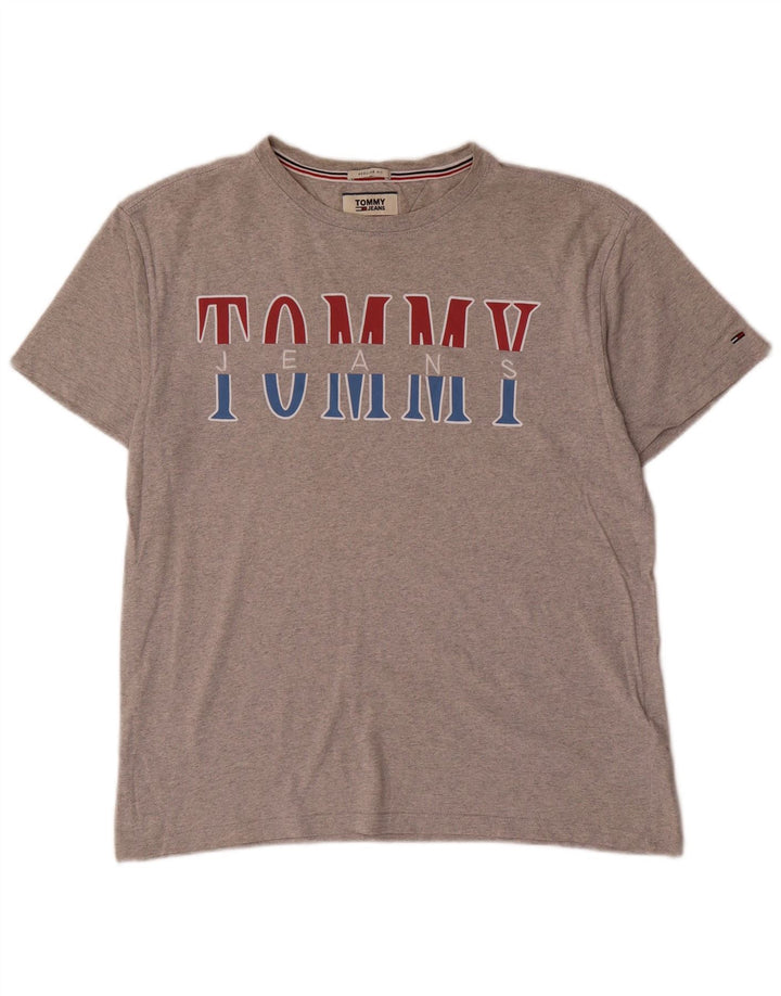 TOMMY HILFIGER Γυναικείο γραφικό μπλουζάκι με κανονική εφαρμογή Top UK 14 Medium Grey