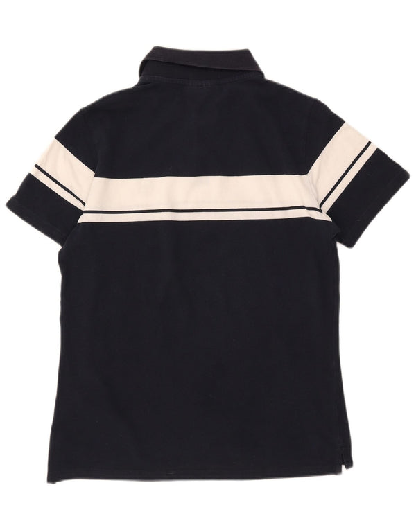 SERGIO TACCHINI Mens Polo Shirt Medium Navy Blue Colourblock Cotton