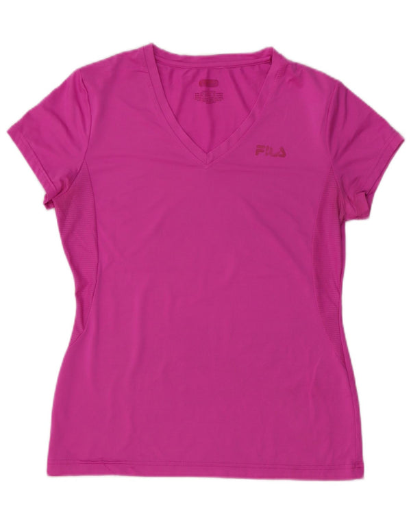 Fila Γυναικείο T-Shirt Top UK 12 Medium Pink Polyester