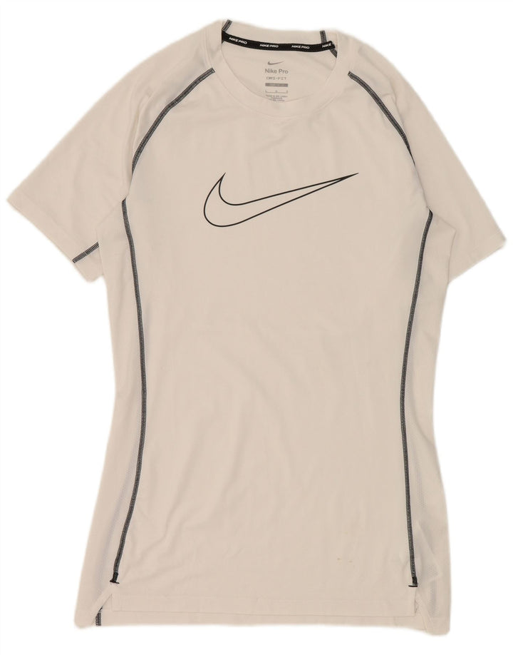 Ανδρικό γραφικό T-Shirt Nike, ανδρικό Dri Fit, μεγάλο λευκό πολυεστέρα