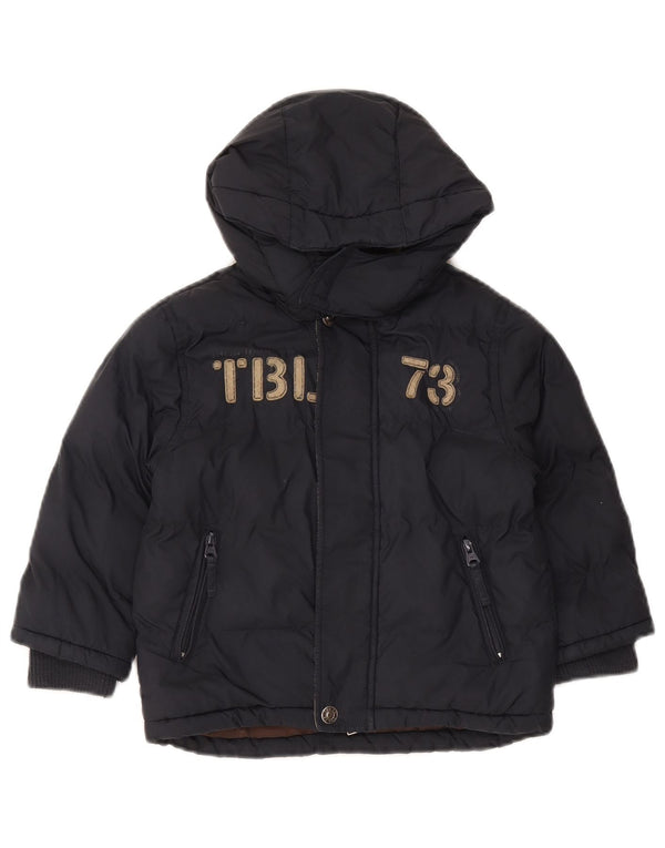 Μπουφάν Timberland Boys Graphic Hooded Gedded Jacket 3-4 Years Navy Blue Polyester