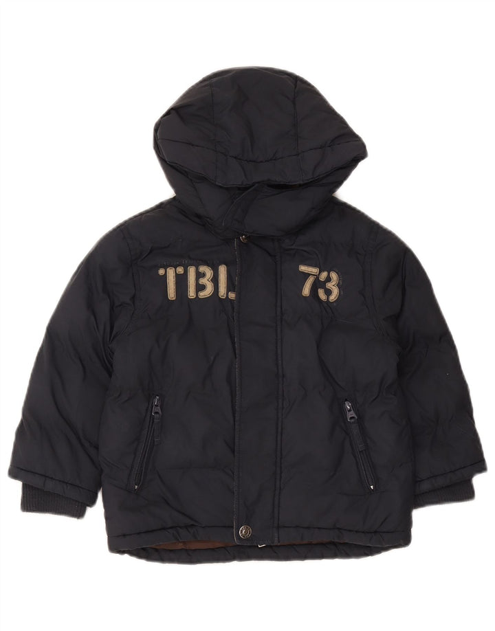 Μπουφάν Timberland Boys Graphic Hooded Gedded Jacket 3-4 Years Navy Blue Polyester