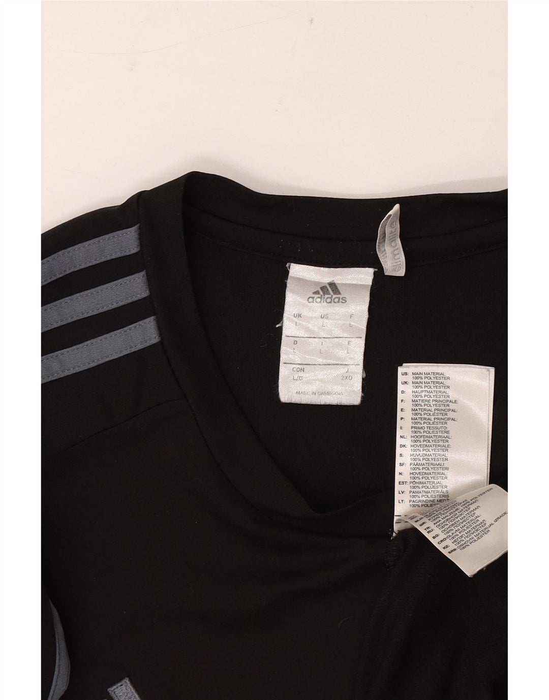 Adidas Ανδρικό T-Shirt Climalite Top Large Black Colourblock Πολυεστέρας