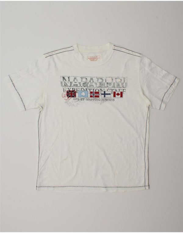 Ανδρικό γραφικό T-Shirt Napapijri Top XL Λευκό βαμβακερό