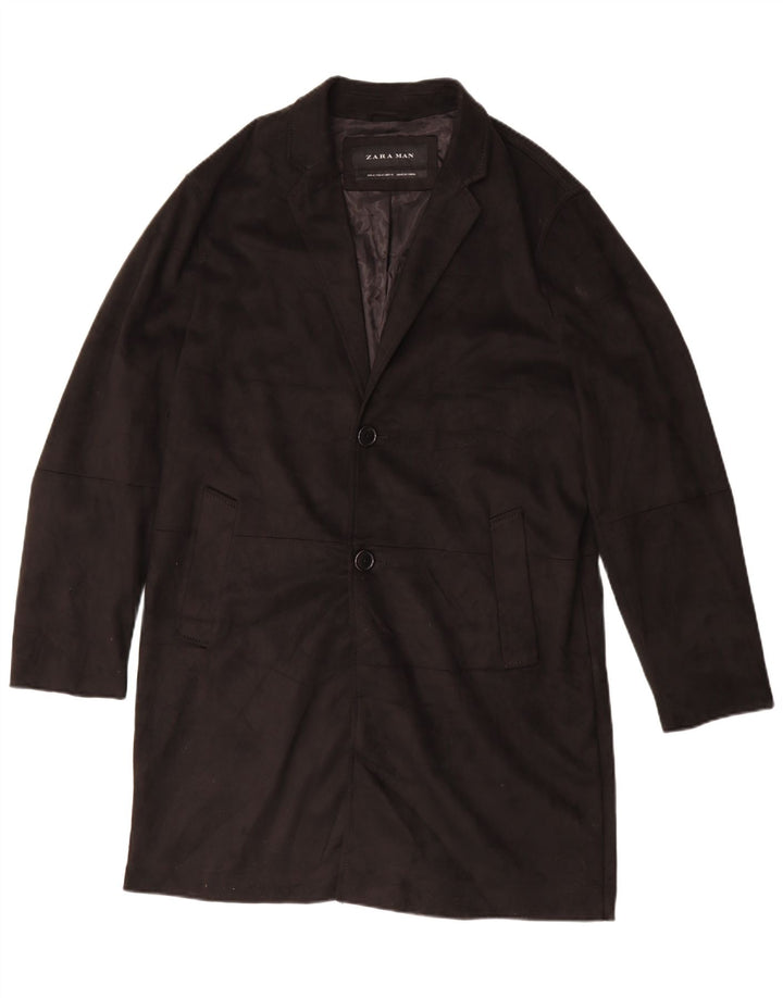 Ανδρικό παλτό Zara Loose Fit UK 38 Medium Black Polyester