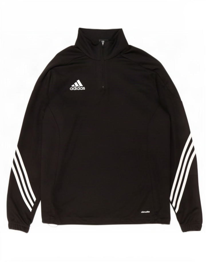Adidas Ανδρική φόρμα πουλόβερ με φερμουάρ Climalite Top Large Μαύρο Πολυεστέρας