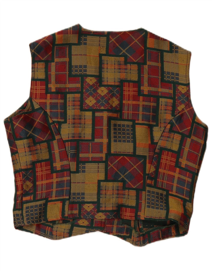 Vintage Γυναικείο Crop Γιλέκο UK 14 Medium πολύχρωμο συνονθύλευμα