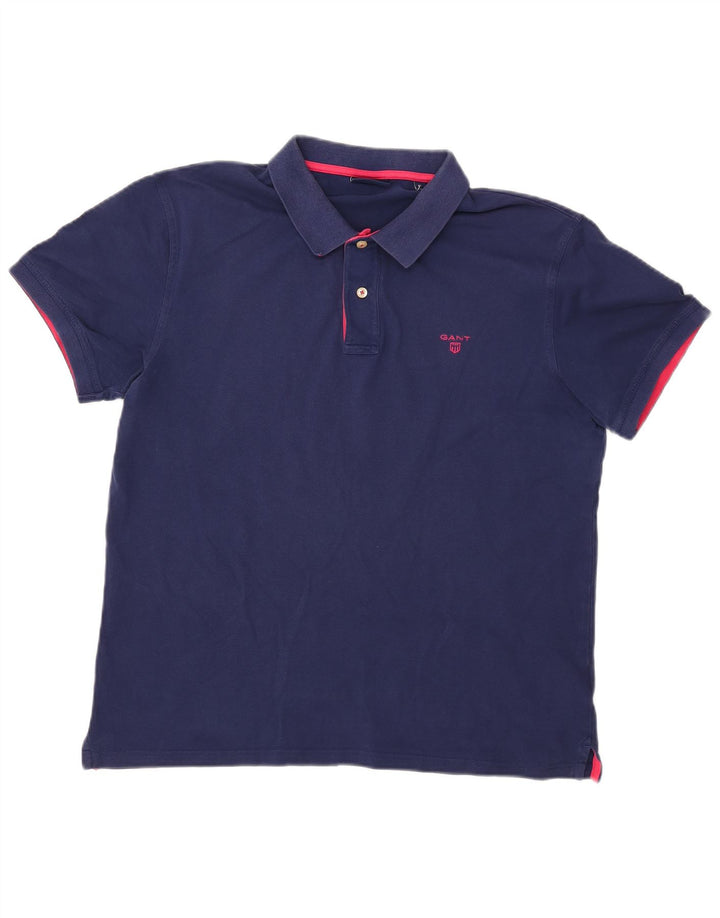 Ανδρικό μπλουζάκι πόλο GANT XL Navy Blue Cotton